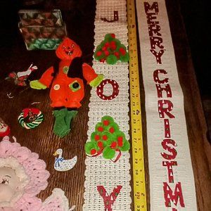 Lot of handmade vintage decorations